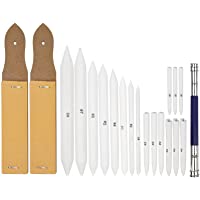 Jinlaili 20 Piezas Difuminos y Tortillones Set- 17 piezas Difuminos de Papel con 2 Sacapuntas de Papel de Lija y 1…